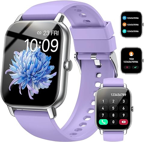 Nerunsa Smartwatch für Damen Herren, 1,85 Zoll Smart Watch mit Anrufe, IP68