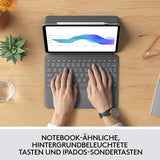 Logitech Folio Touch iPad Pro Tastatur - Grau 1., 2., 3. und 4. Generation – 2018, 2020, 2021, 2022